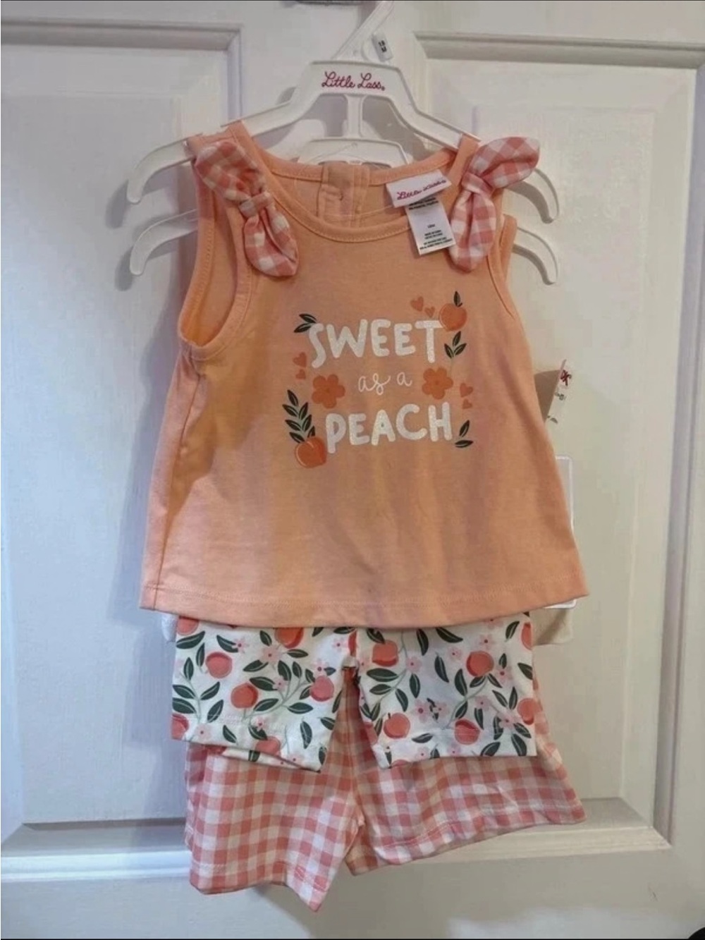 Little Lass Peach "Sweet as a Peach" Girls Set 18m nwt